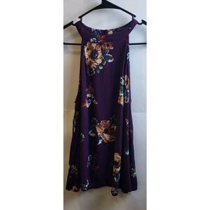 "Staccato" Purple Floral 100% Rayon, Girls‎  Top Size M
